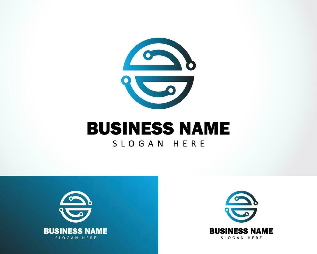 technology logo creative sign symbol circle design concept vector