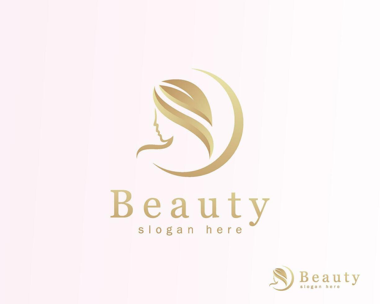 puro belleza logo creativo salón mujer masaje negocio emblema naturaleza salir vector