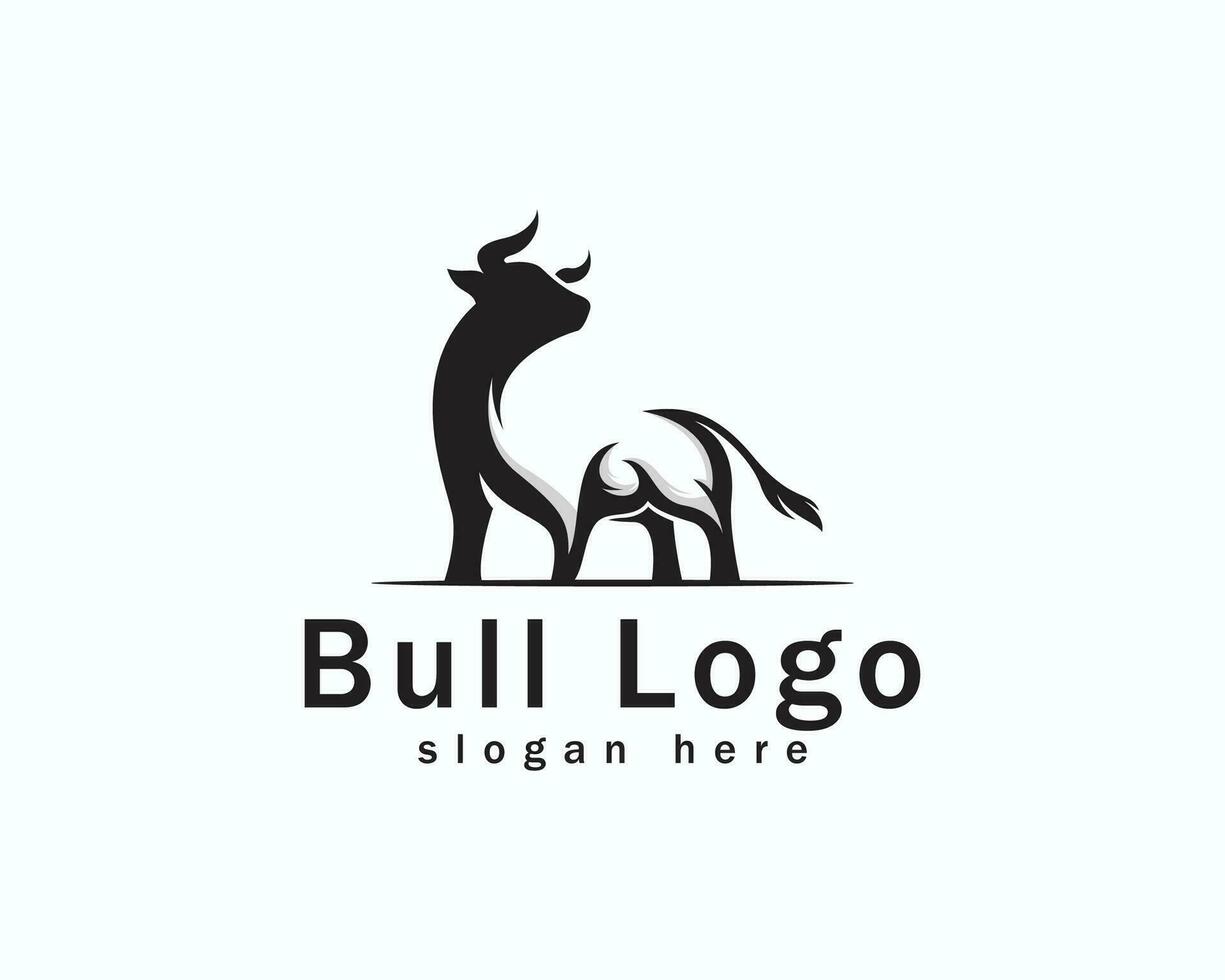 bull logo creative black vector design strong