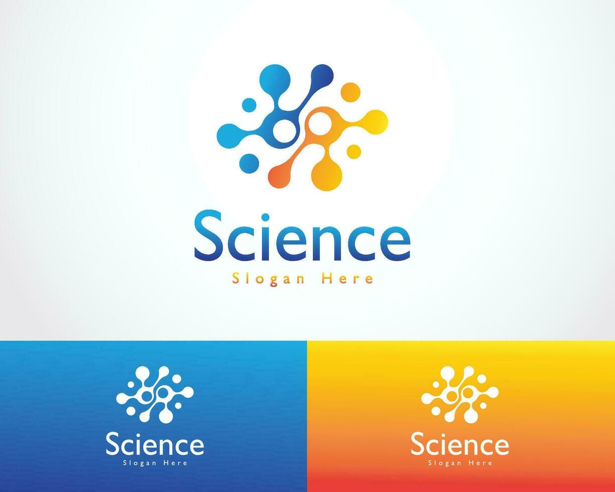 science logo creative molecule lab design connect network innovation vector