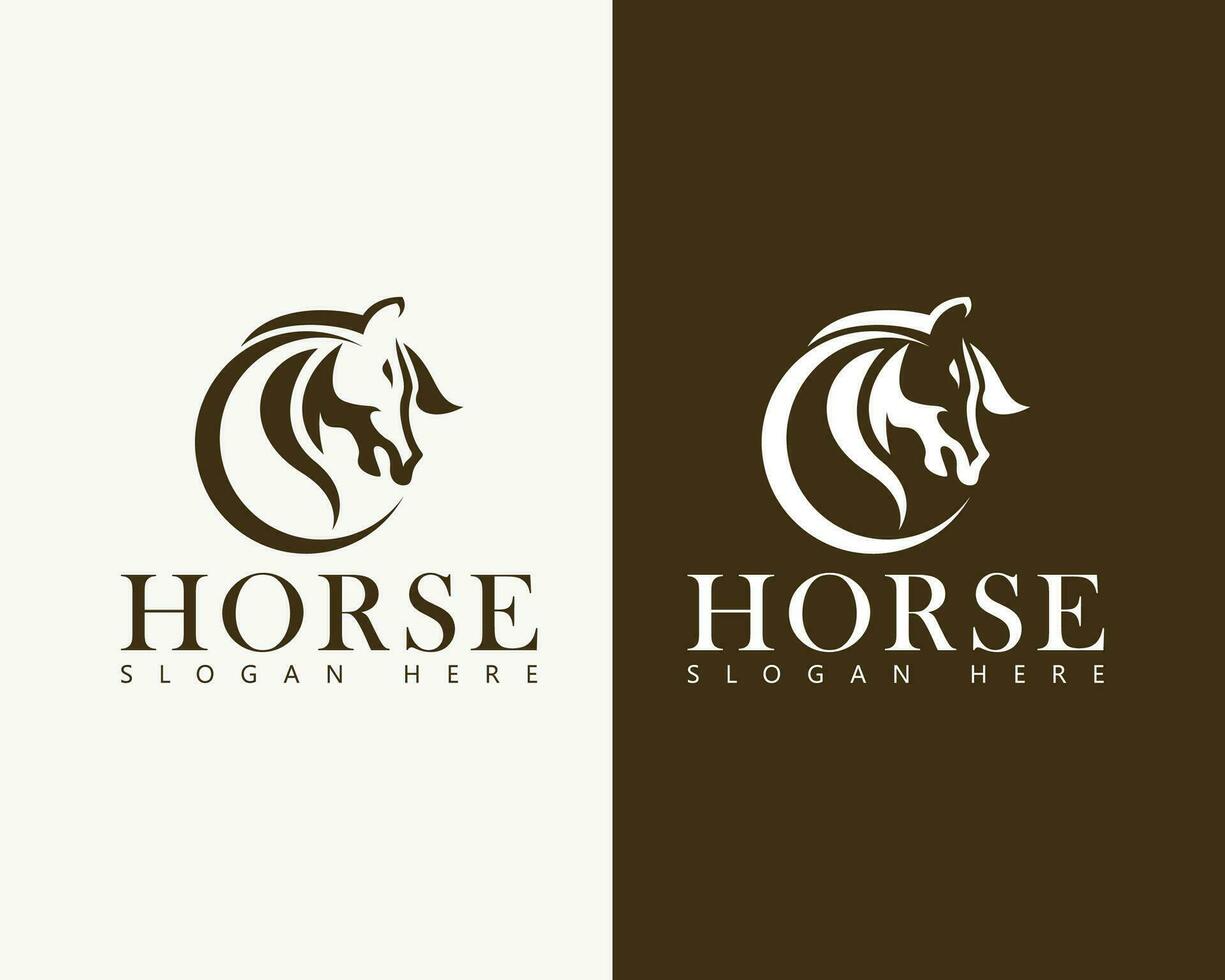 horse logo design emblem head horse design concept business club champion logo brand vector