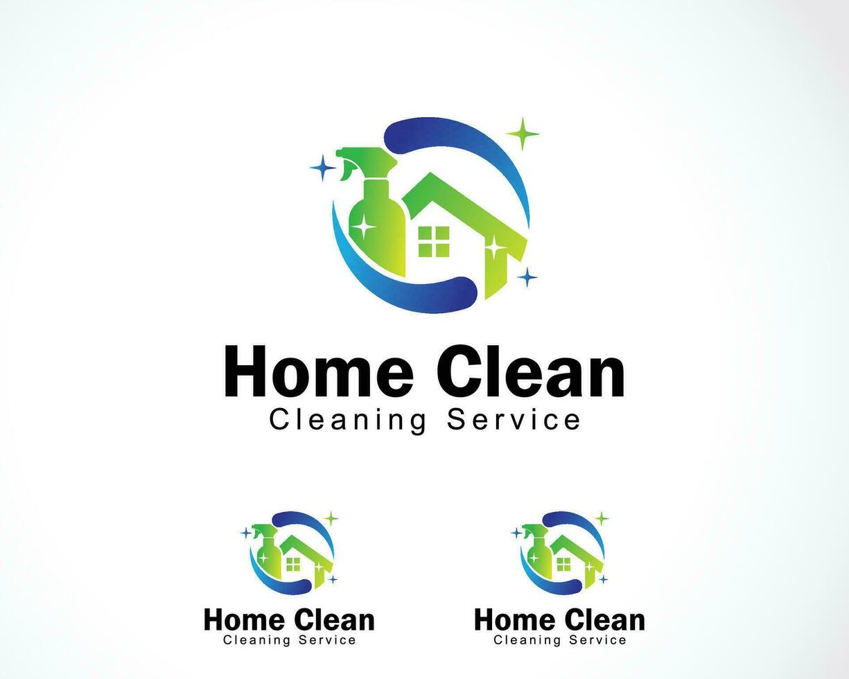 home clean logo creative clean and service design concept illustration vector