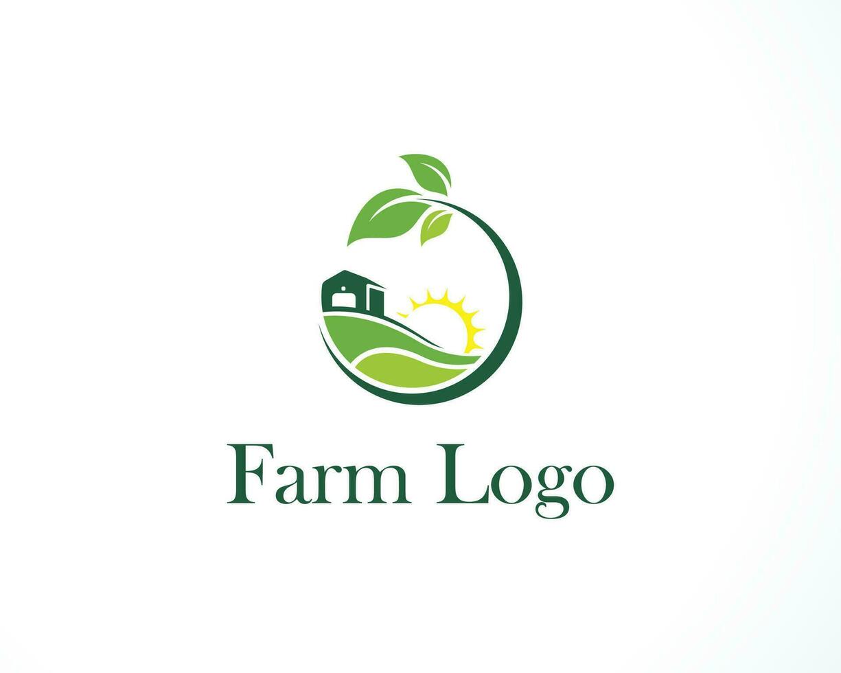 Farm logo design nature agriculture logo creative sun landscape vector