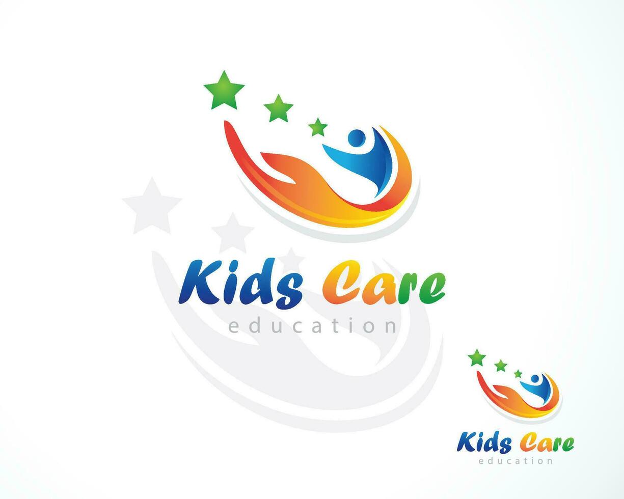 niños cuidado logo creativo éxito estrella diseño resumen color degradado vector