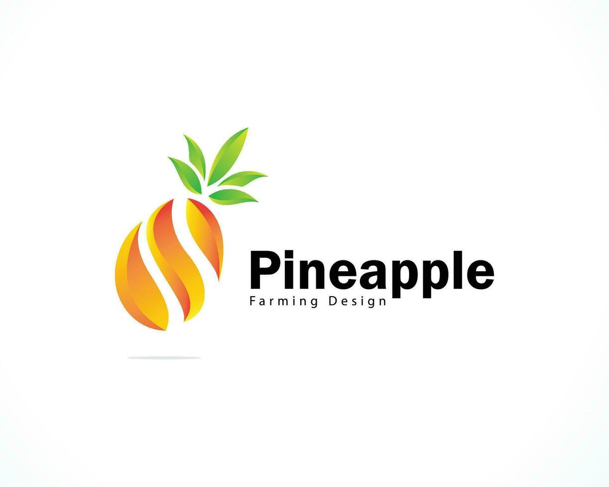 pineapple logo design concept food vegetables design color gradient vector