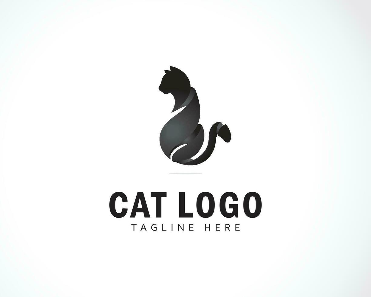 gato logo creativo color degradado diseño animal mascota cuidado negro vector