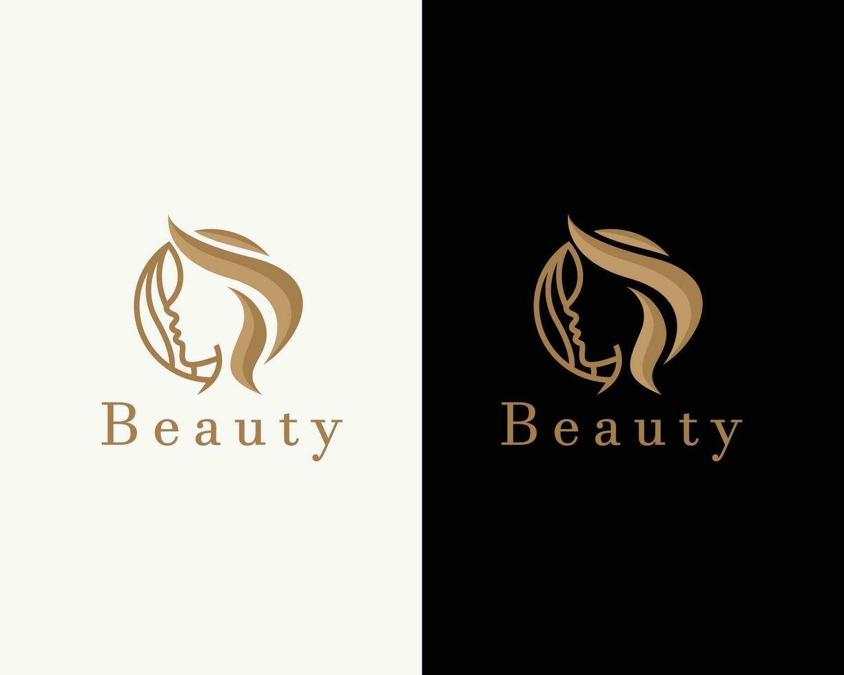 beauty logo creative women fashion logo design concept emblem salon hair,elegant design vector