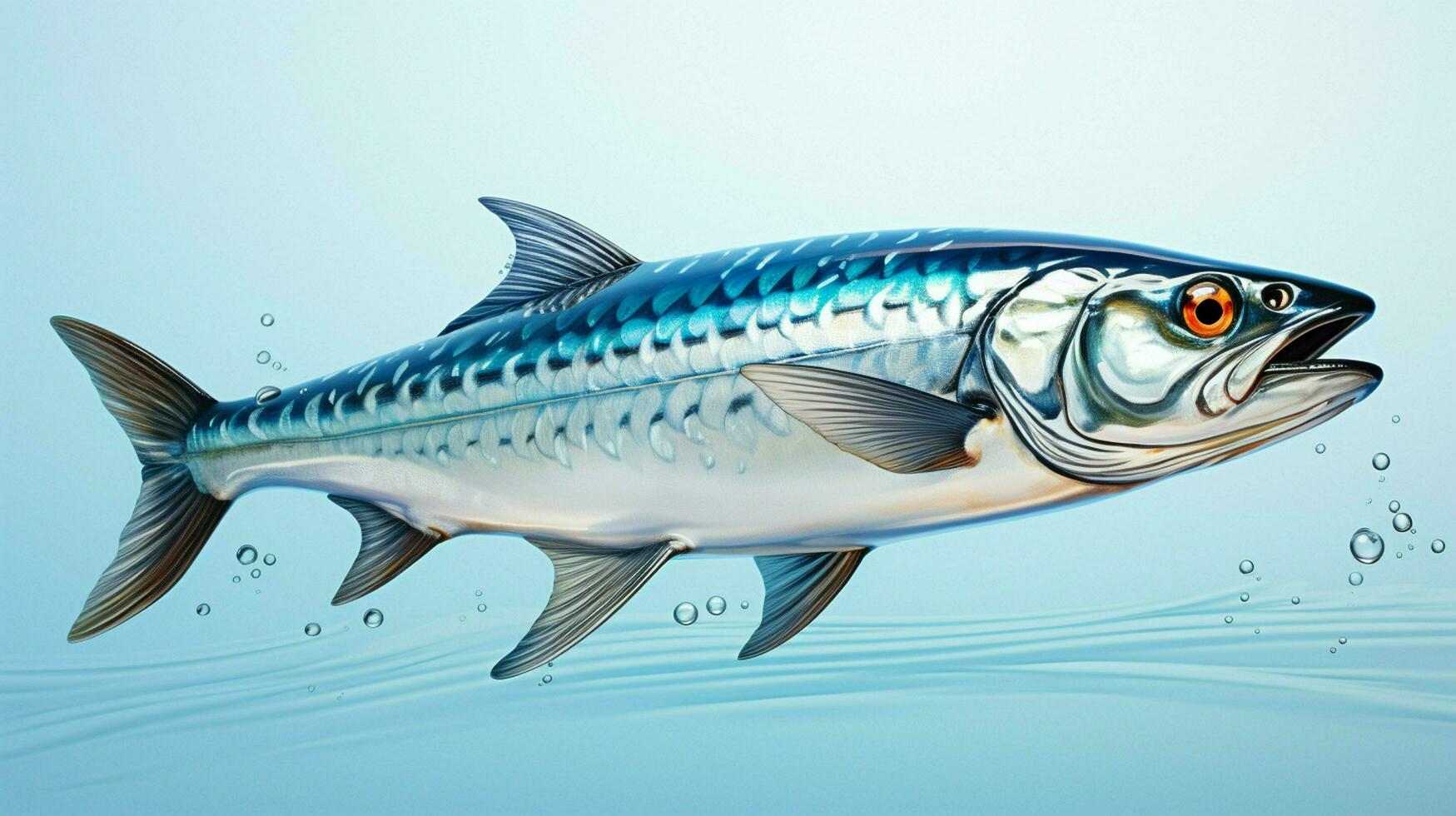 AI generated Mackerel fish healthy fresh background photo