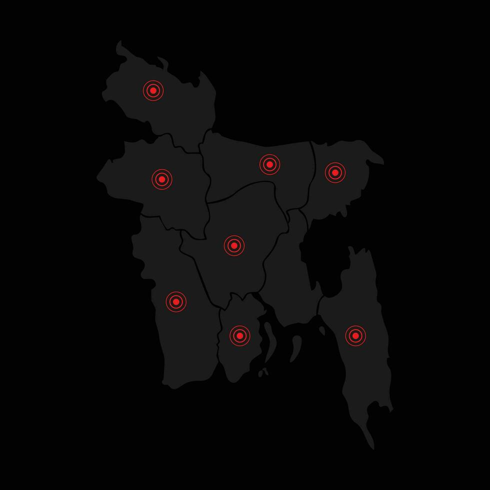 Bangladesh Map with location circle vector