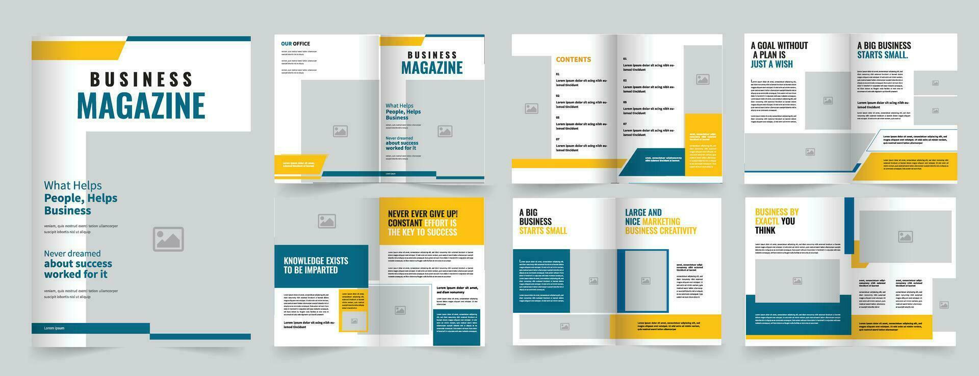 Business Magazine Template, for corporate, finance, and marketing brochures, magazines and publications vector