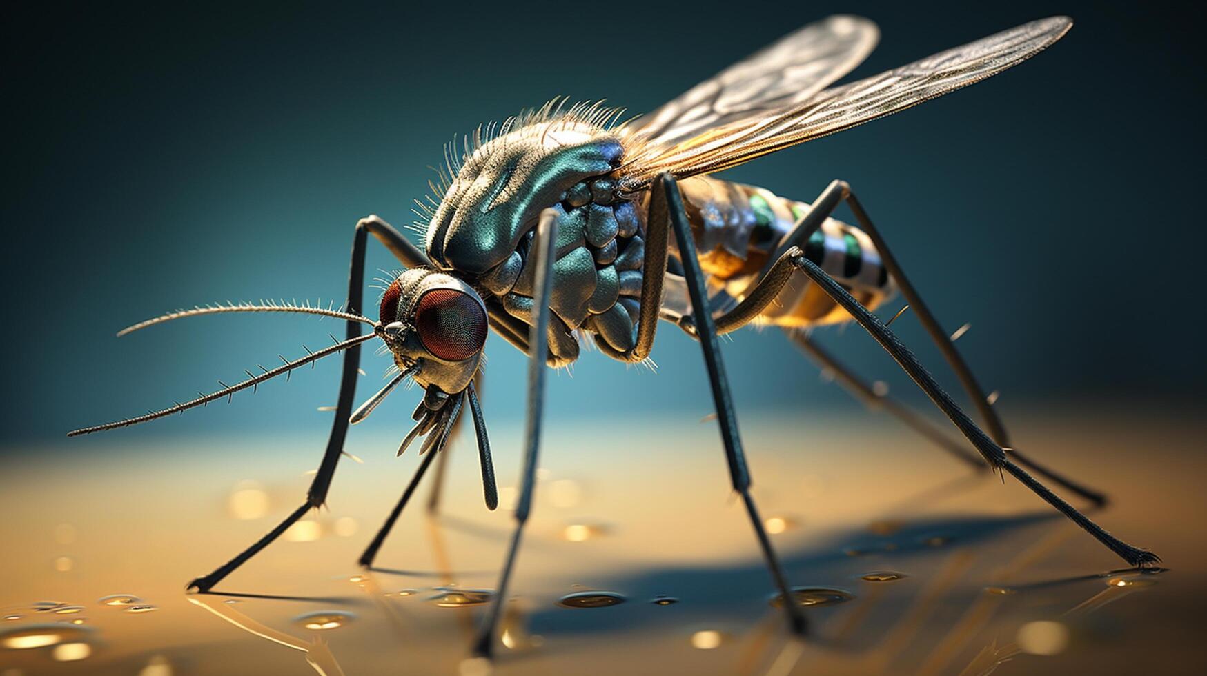 AI generated Nature Mosquito full view photography photo