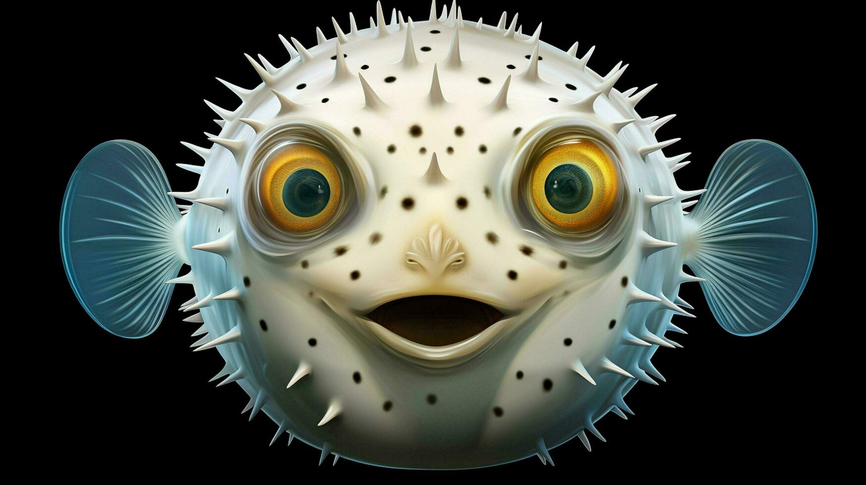 AI generated Nature Pufferfish full view photography photo