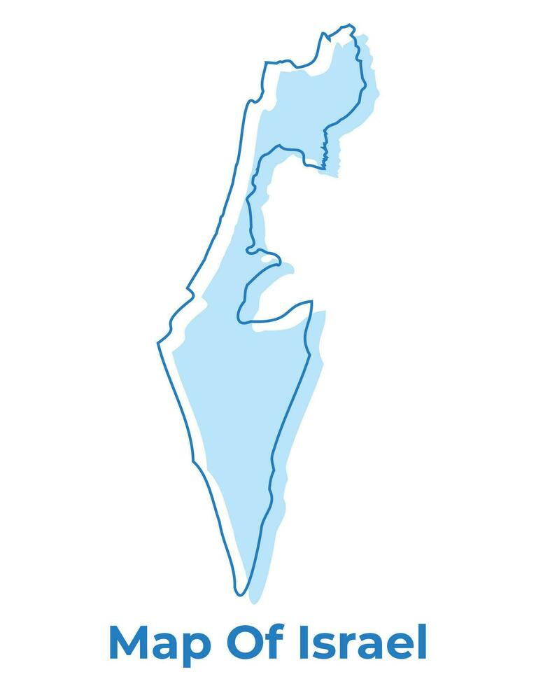 Israel simple outline map vector illustration
