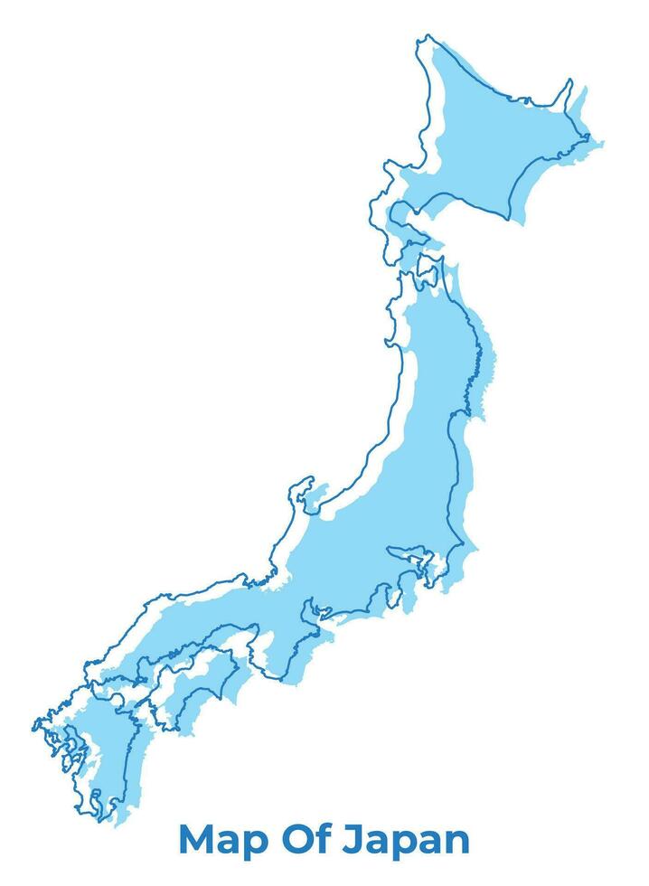 Japan simple outline map vector illustration