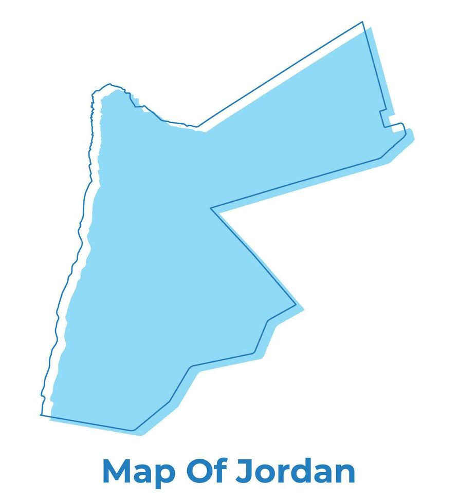 Jordan simple outline map vector illustration