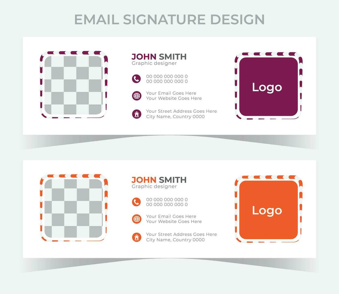 Email signature template and profile cover vector