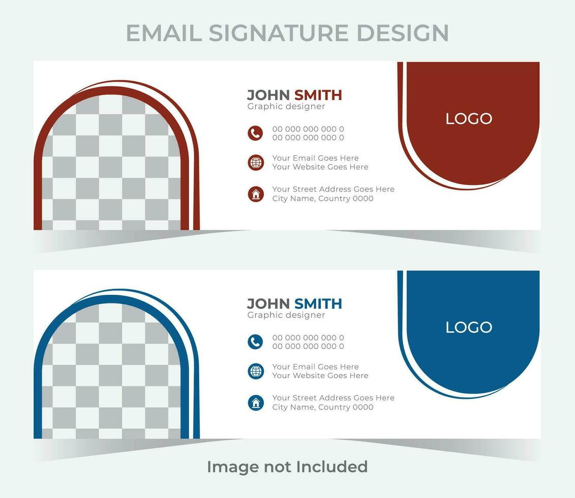 vector email signature design  template
