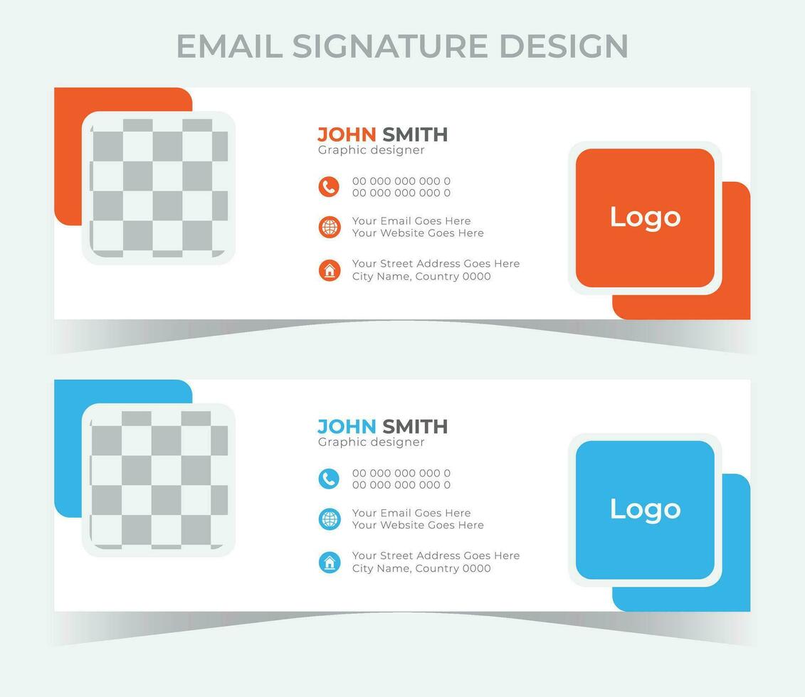 moderno correo electrónico firma modelo y perfil cubrir diseño vector