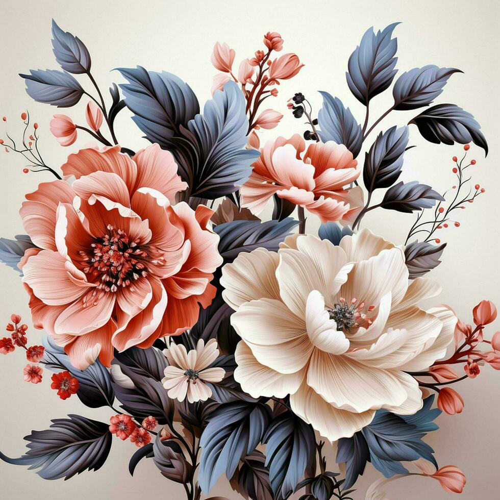 AI generated flower pattern high quality photo
