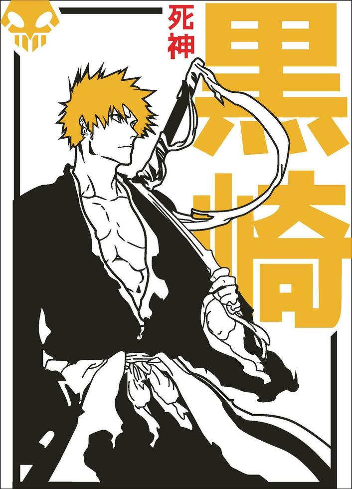 Print bleach anime vector