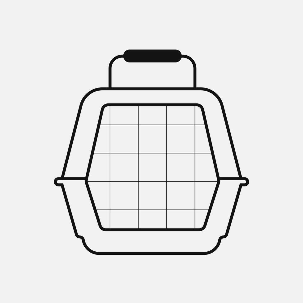 Pet carrier line icon. Dog bag, cat box. Visiting a veterinarian. Vector