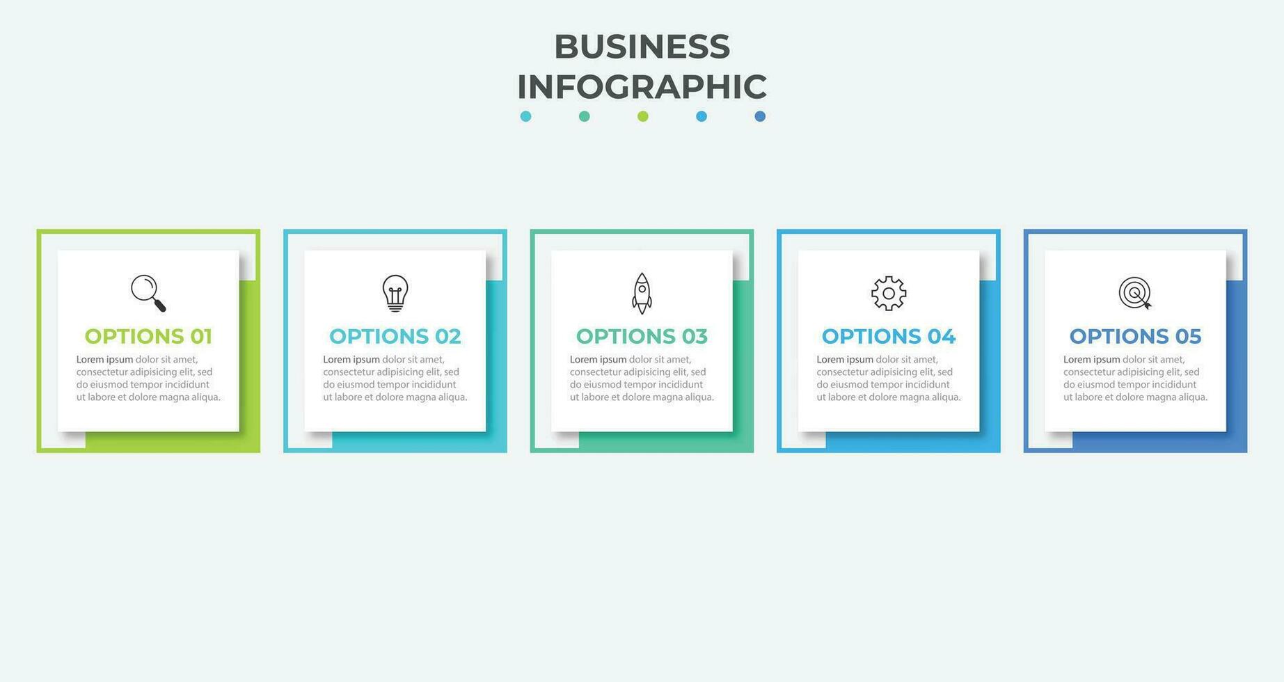 Presentation business infographic template with 5 options. Vector illustration.