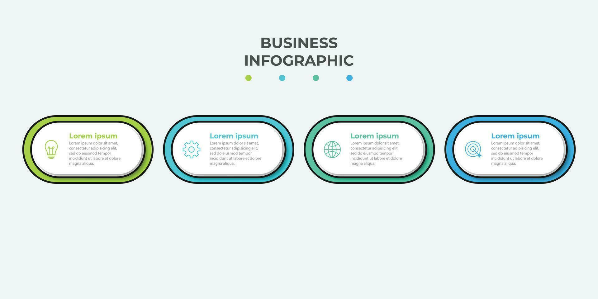 Presentation business infographic template with 4 options. Vector illustration.