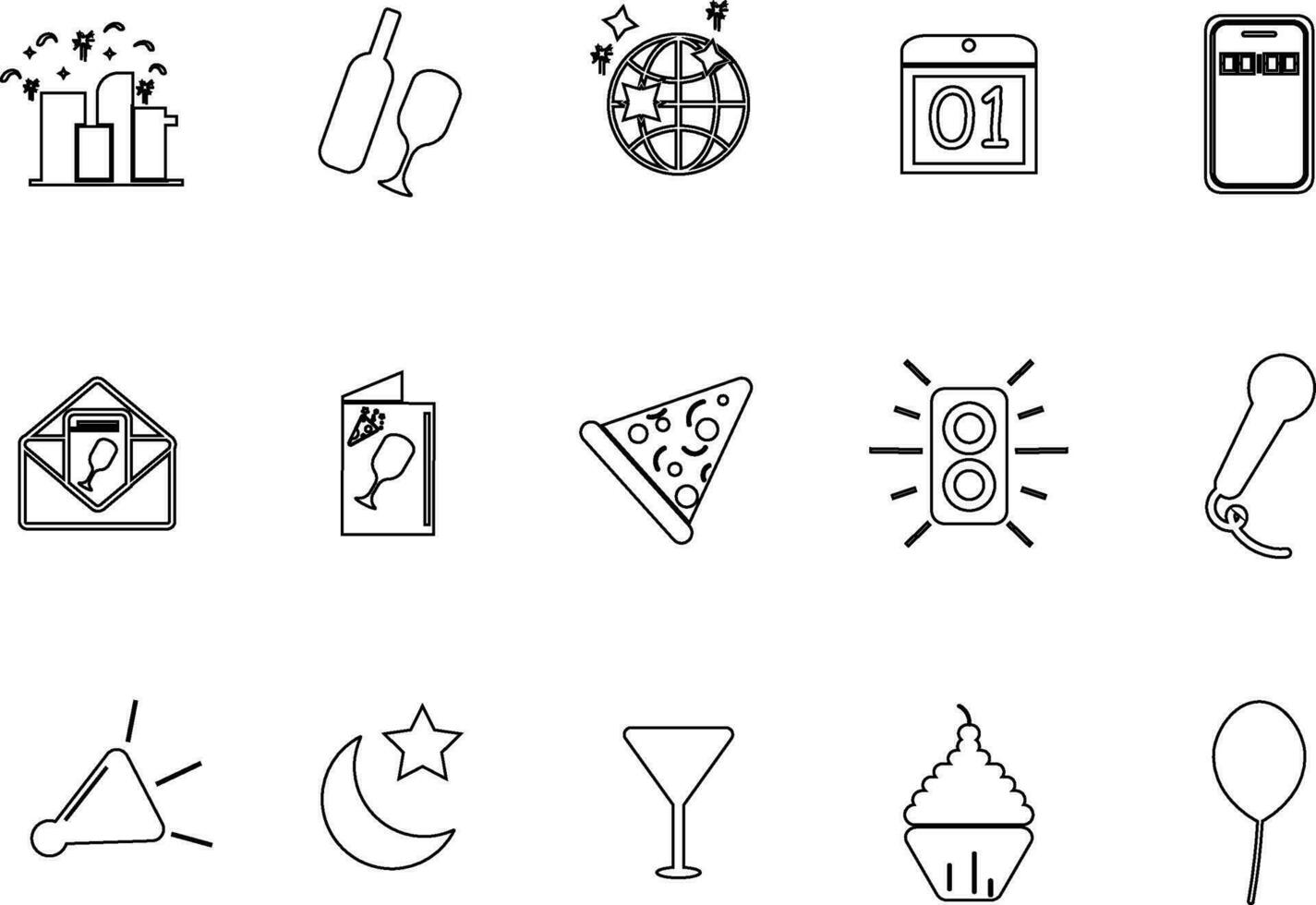 New Year Icon Collection vector