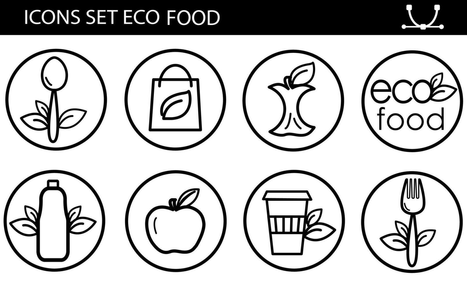 Line Icon Set of Healthy Food, Vegan food. Contains such Icons as Lactose, Gluten and Sugar Free, non GMO, Palm oil and more, icons collection vector