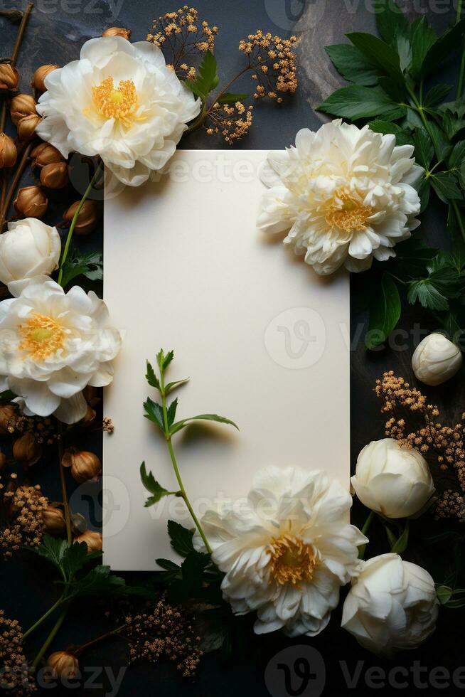 AI generated Mockup elegant blank invitation photo