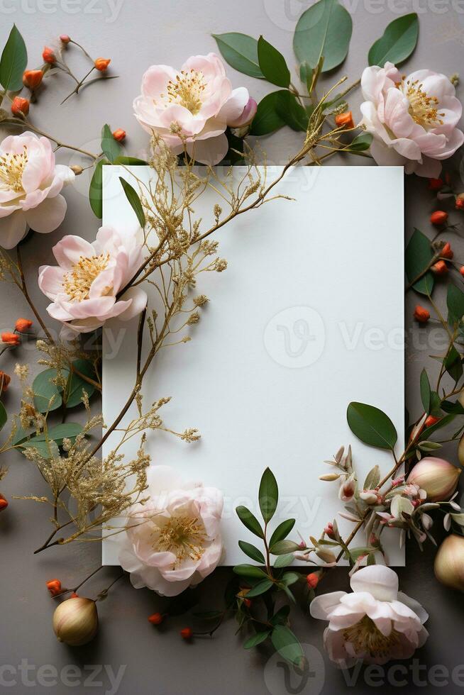 AI generated Mockup elegant blank invitation photo