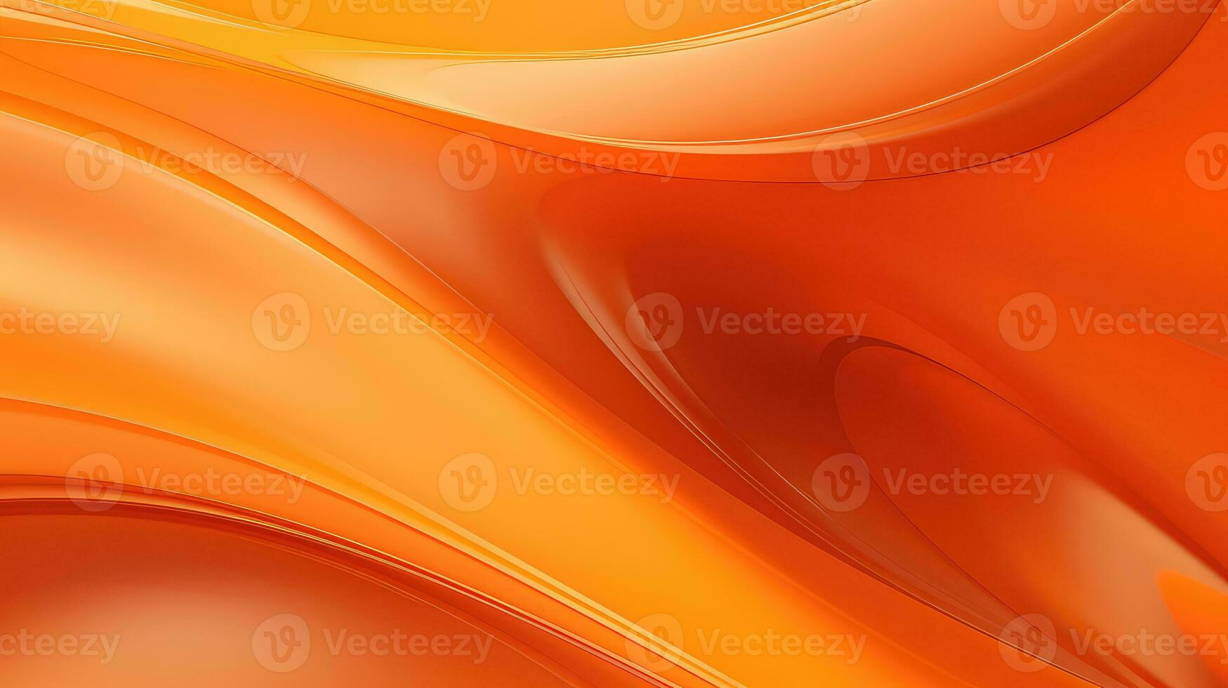 AI generated abstract orange wavy background with smooth lines photo