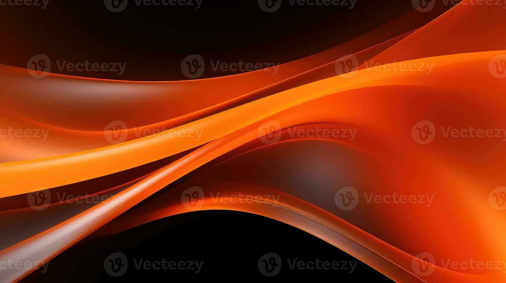 AI generated abstract orange wavy background with smooth lines photo