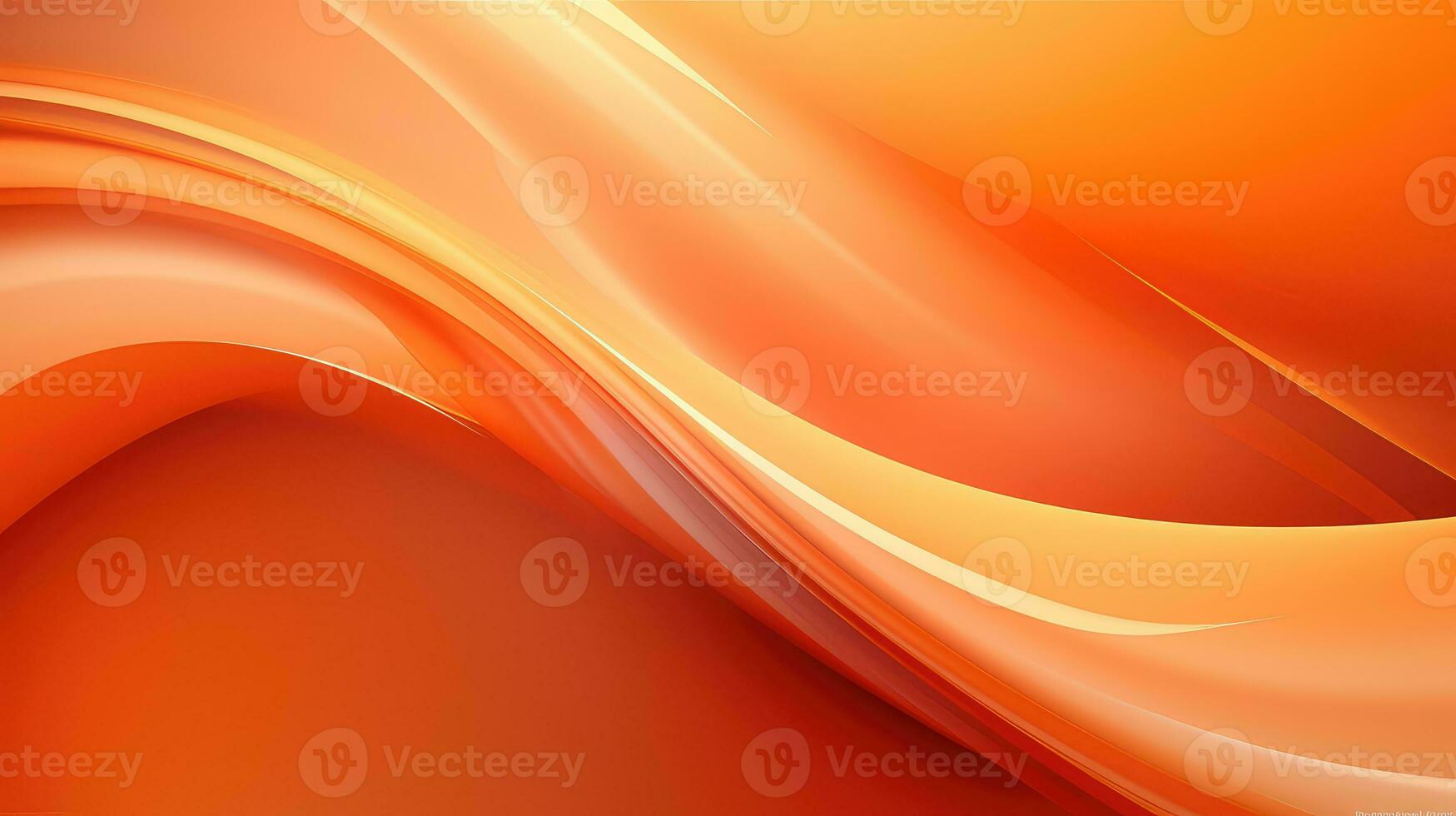 AI generated abstract orange wavy background with smooth lines photo