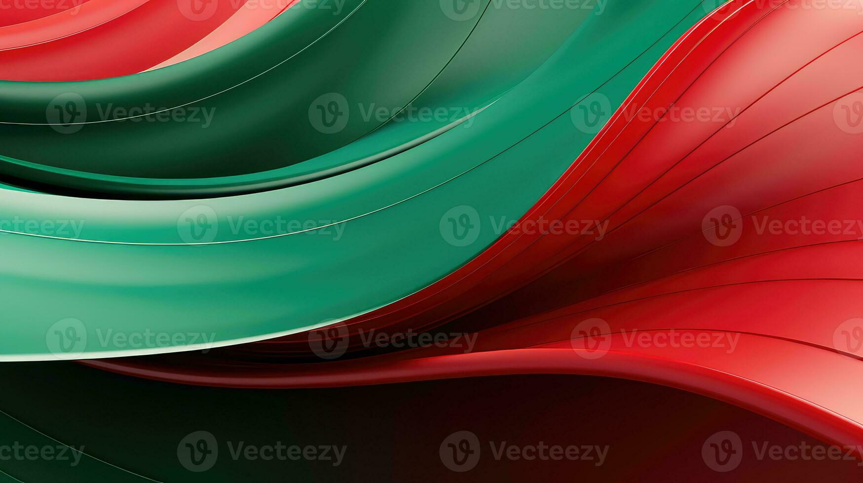 AI generated Abstract red and green wavy background photo