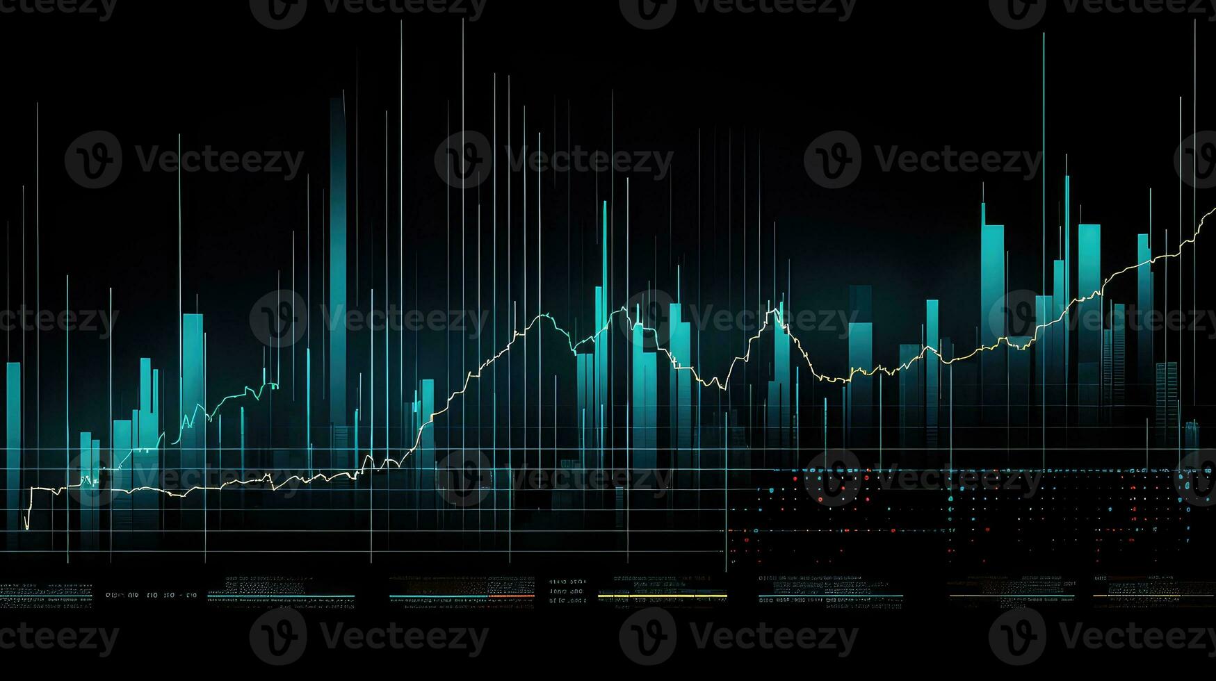 AI generated stock market graph on digital background. Business and financial concept. photo