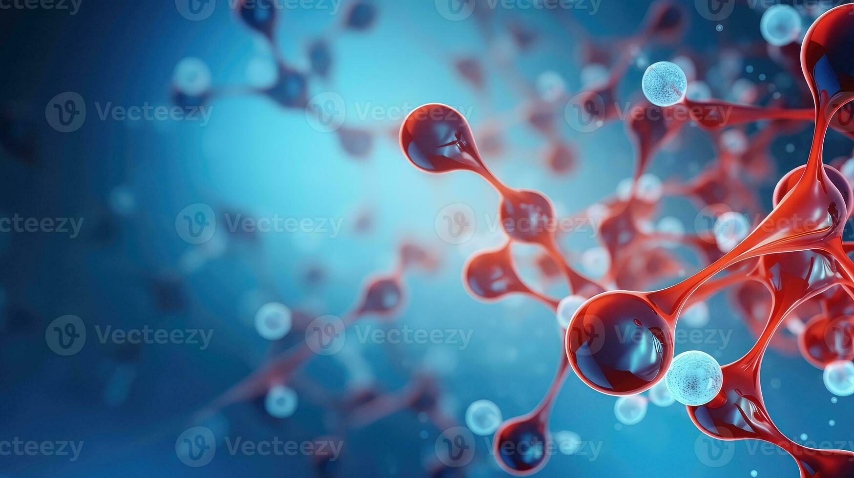 AI generated Abstract molecule background. Network connection structure photo