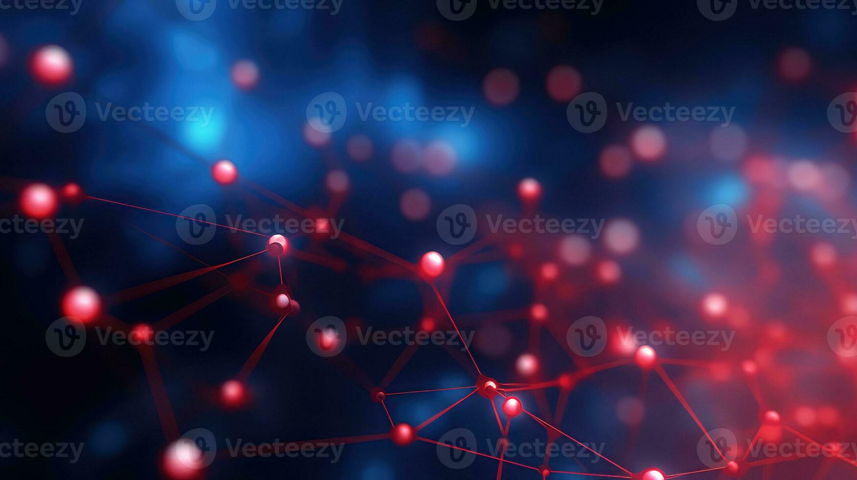 AI generated Abstract molecule background. Network connection structure photo