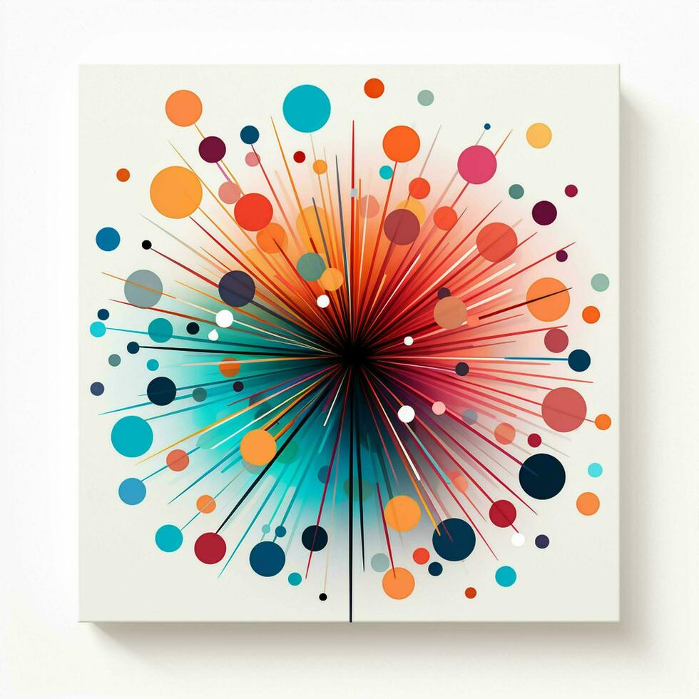 AI generated Colorful but simple fireworks modern art clean design photo