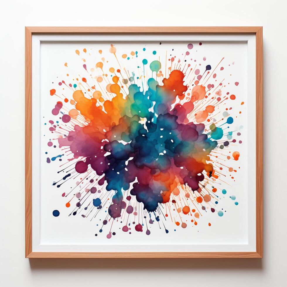 AI generated Colorful but simple fireworks modern art clean design photo