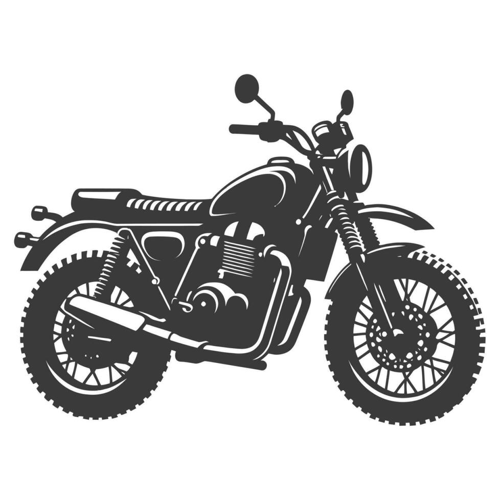 Street scrambler motorcycle custom side view isolated on white vector