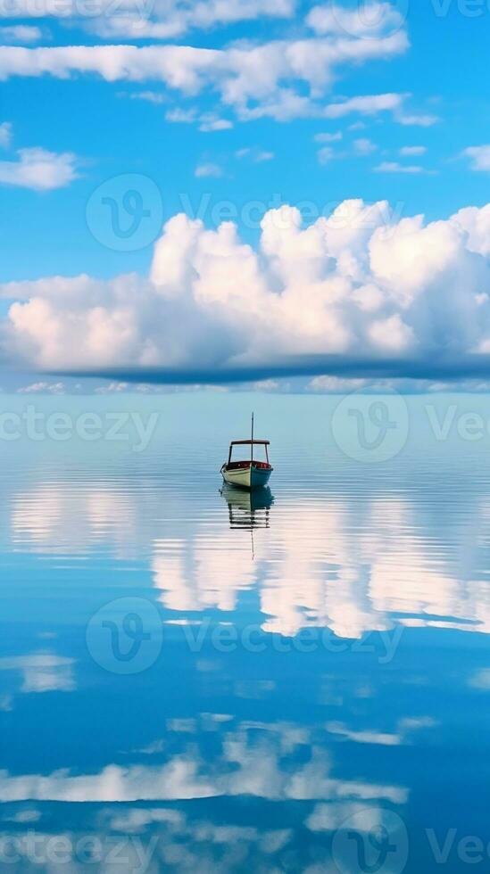 AI generated Minimalist photo a ship on sea