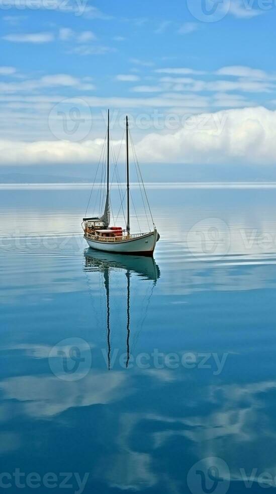 AI generated Minimalist photo a ship on sea