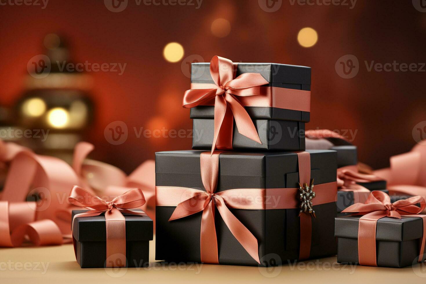 AI generated pile of gift box photo