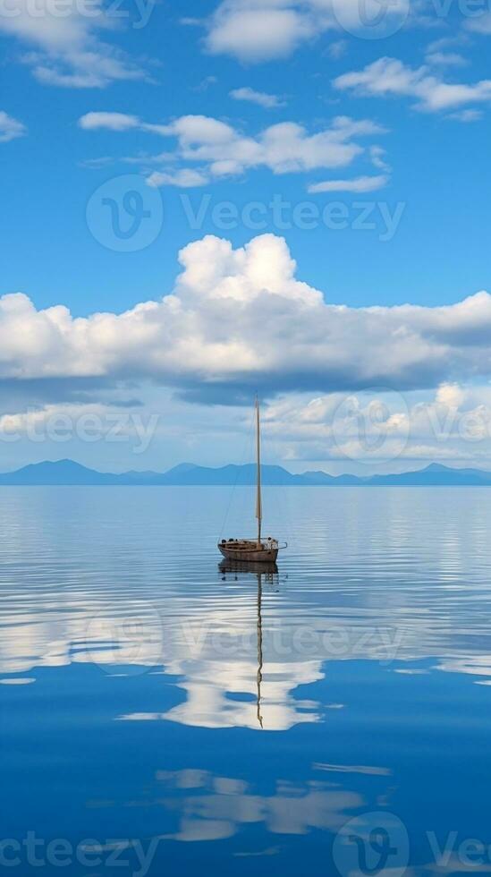 AI generated Minimalist photo a ship on sea