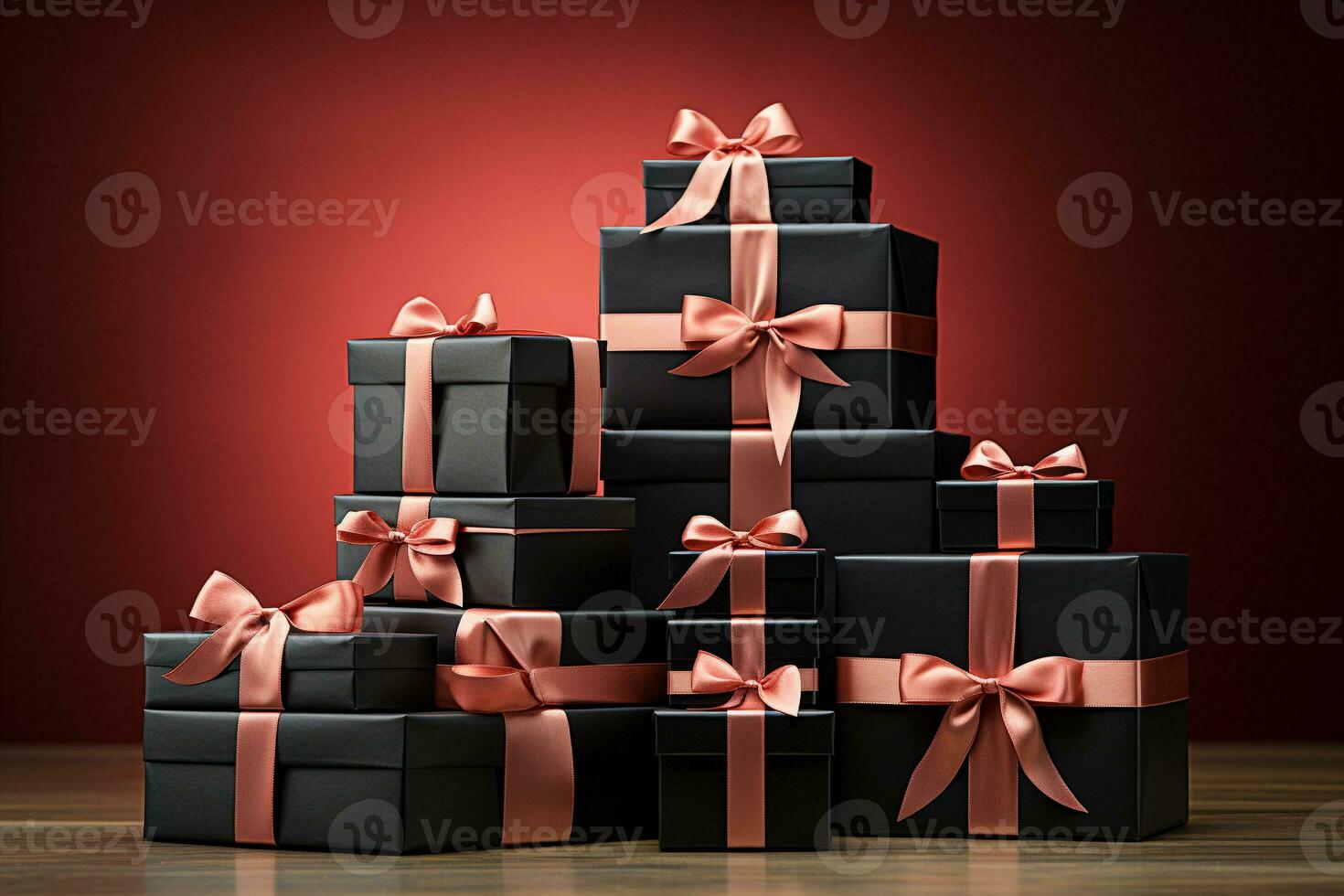 AI generated pile of gift box photo