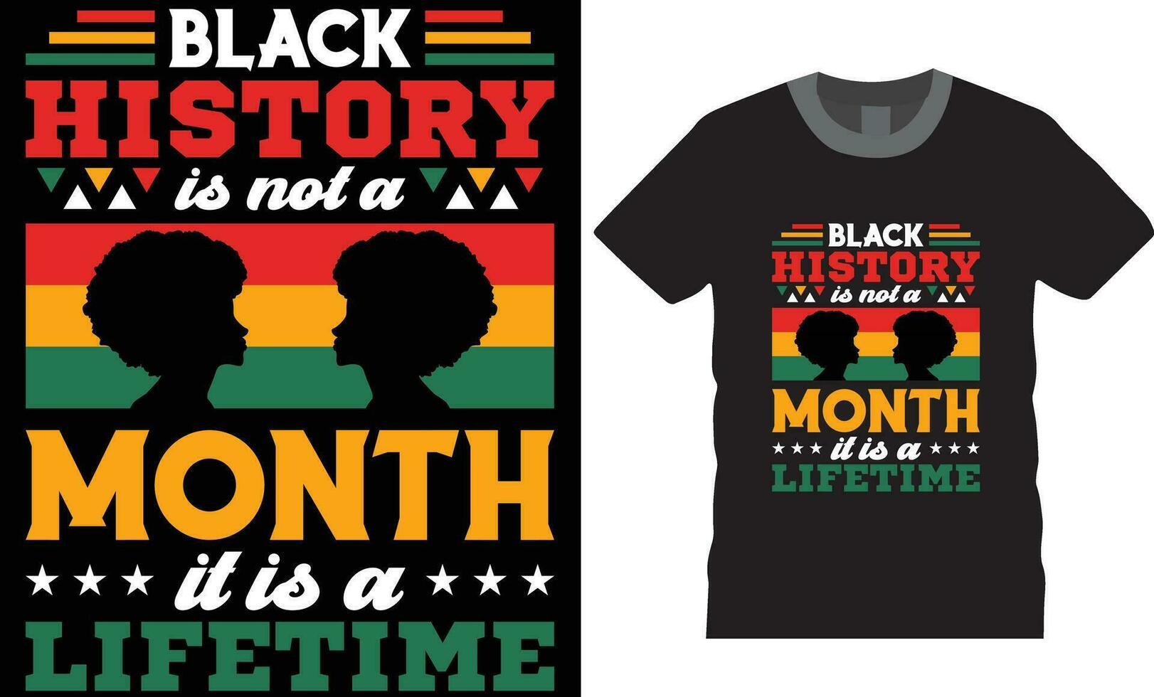 Black history is not a month it is a lifetime. Black History Month typography T-shirt design Vector print template.