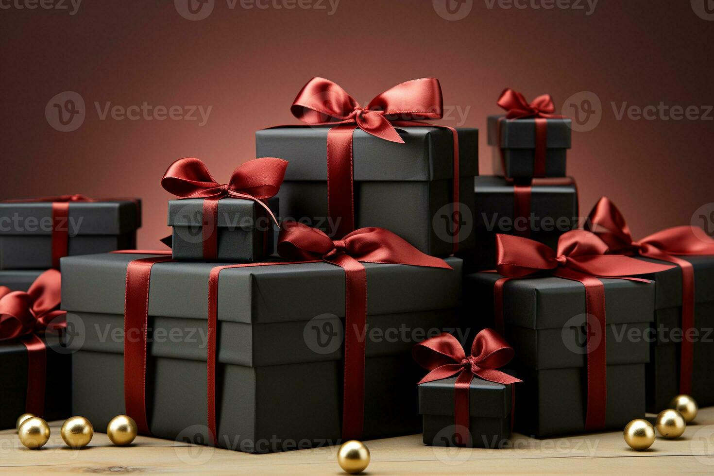 AI generated pile of gift box photo