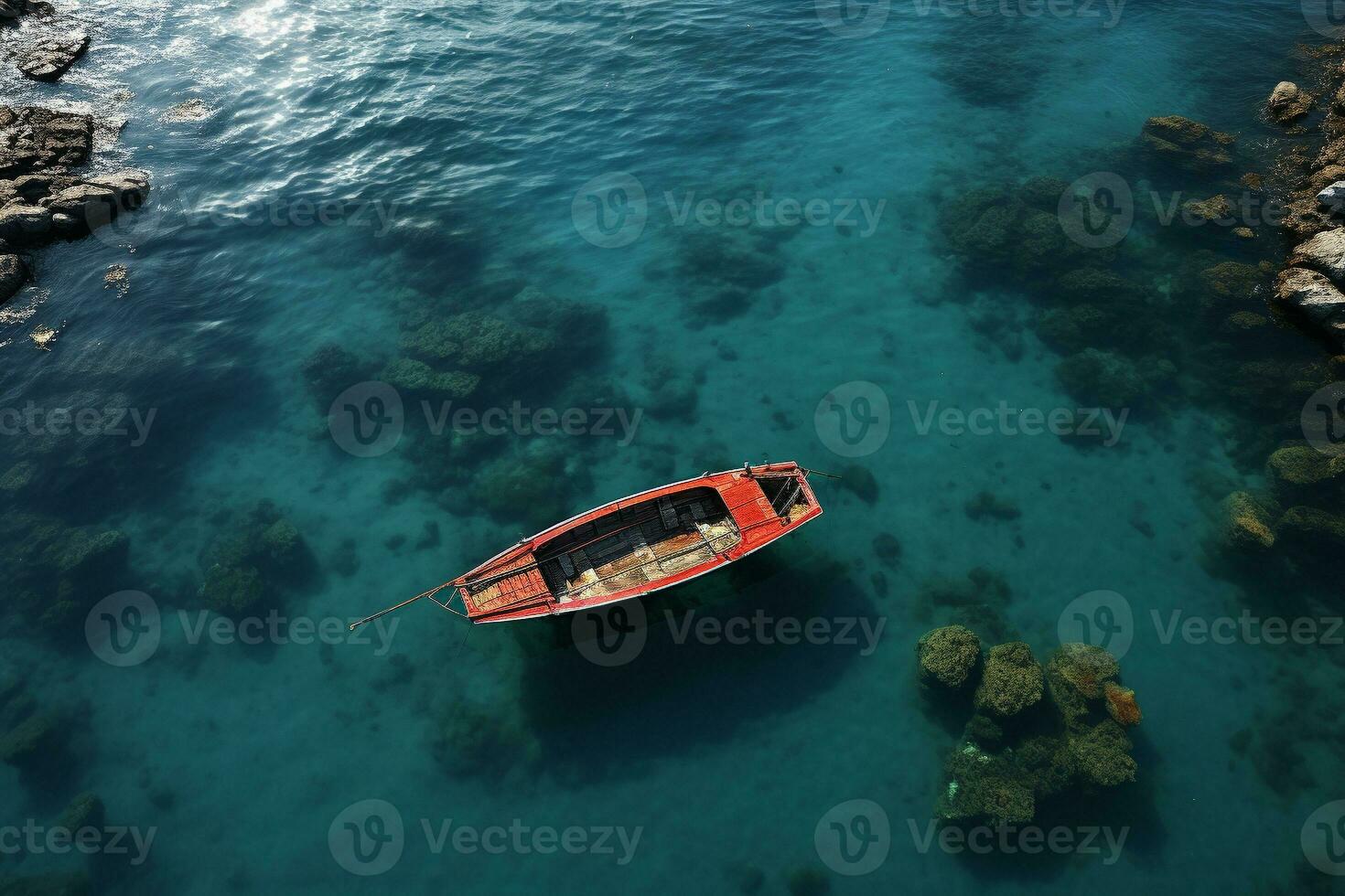 AI generated Minimalist photo a ship on sea