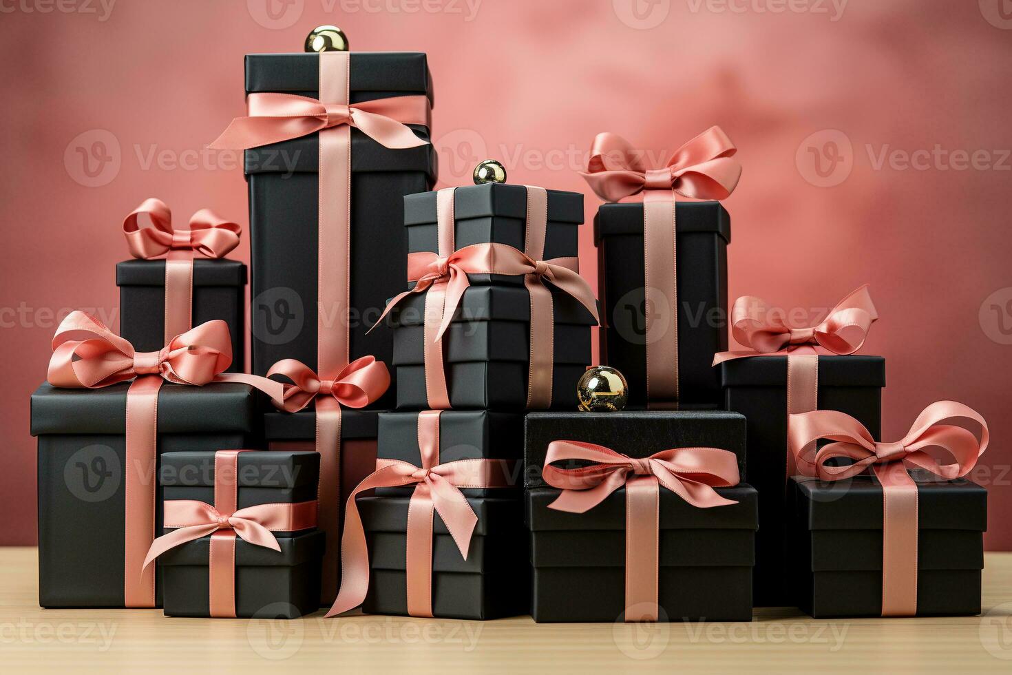 AI generated pile of gift box photo